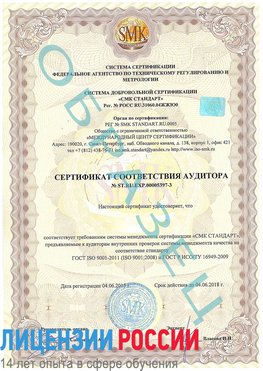 Образец сертификата соответствия аудитора №ST.RU.EXP.00005397-3 Вольно-Надеждинское Сертификат ISO/TS 16949